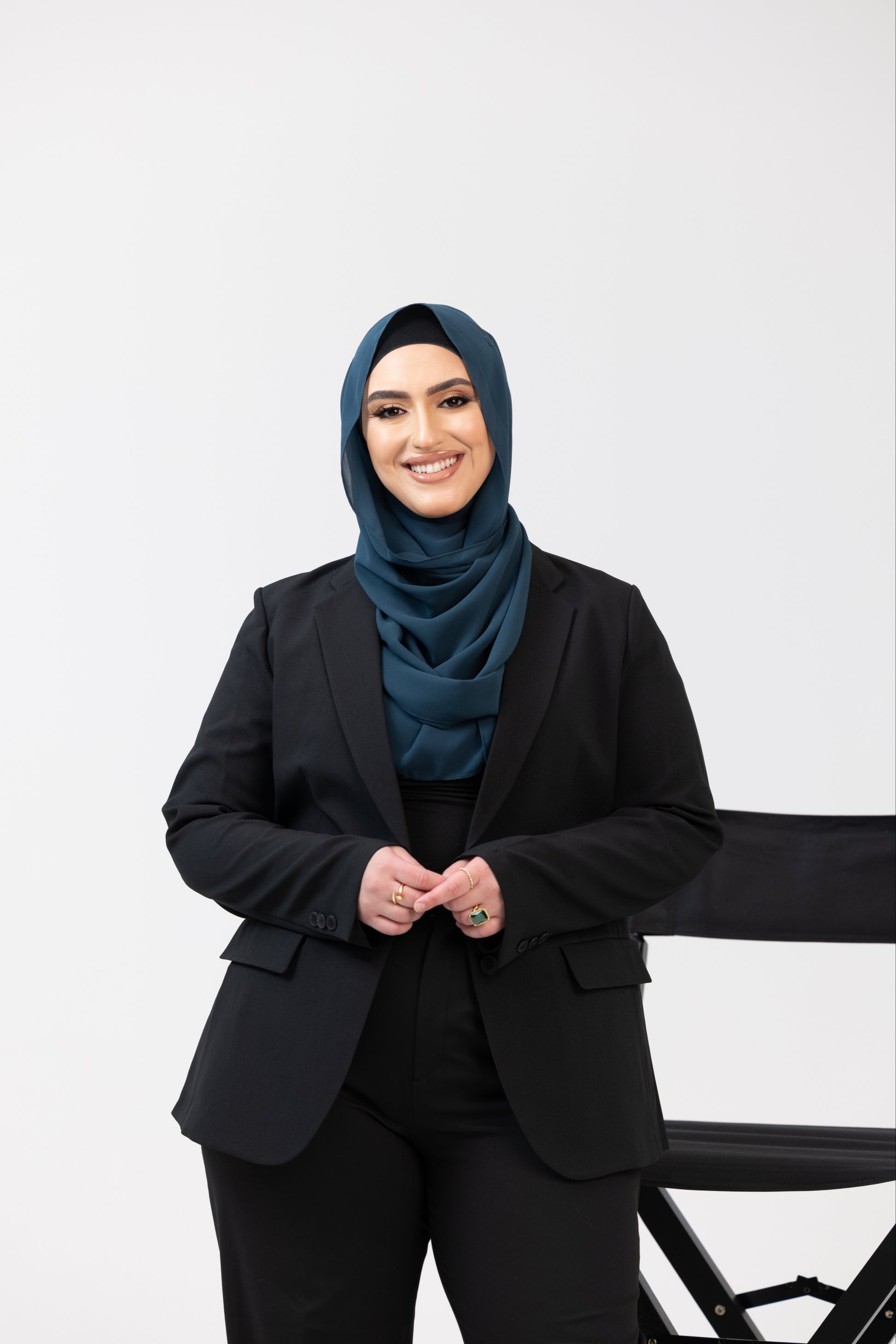 A smiling happy woman