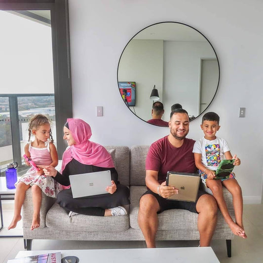 Parents with their son and daughter